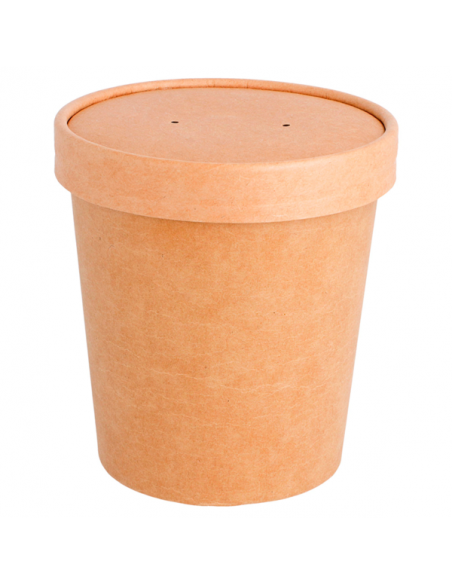 Pot à soupe en carton blanc - LeBonEmballage alimentaire jetable