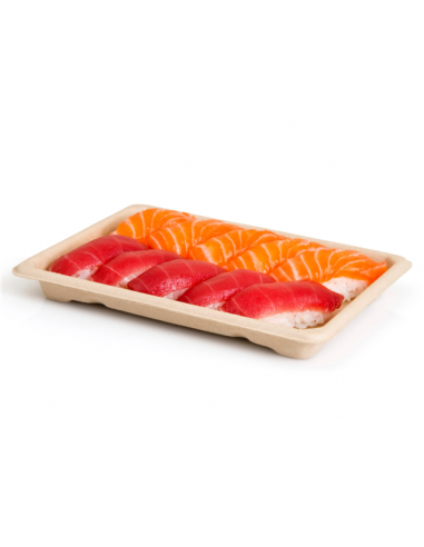 Barquettes Sushi Ecologiques en Fibre de Canne - Cinq Tailles Disponibles