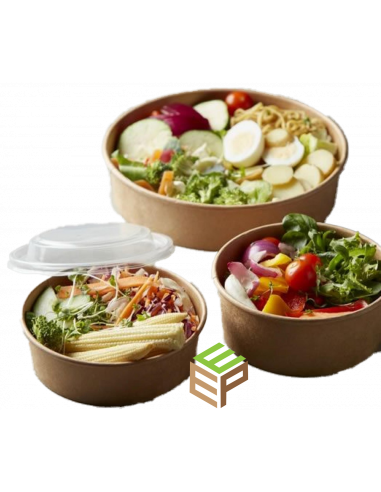 Saladier bol carton kraft - bol salade jetable | WE Packing Emballage