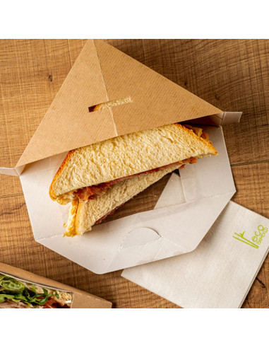 Boîte en carton avec fenêtre pour 1 sandwich triangle