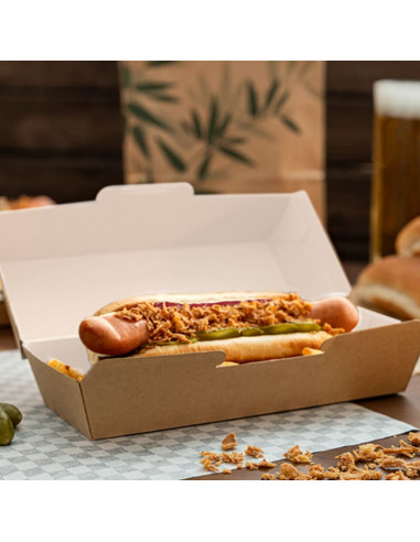 Coquilles en Carton brun pour Hot Dog