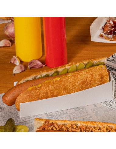 Support en carton brun pour Hot Dog