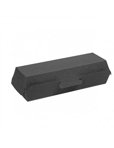 Emballage en Carton Noir pour Hot Dog - 23,2x9x6,3 cm - par 450 unités