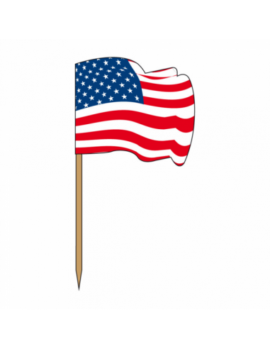 Petits drapeaux en bois "USA" 4x3/6