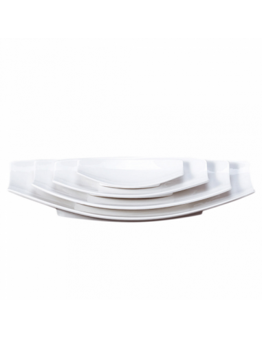 Assiette plate ovale blanche - 26,2x13x3,7 cm