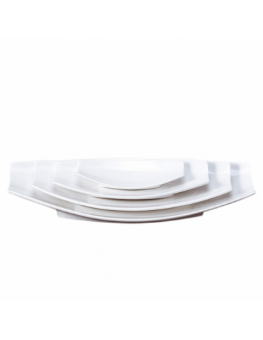 Assiette plate ovale blanche - 33,5x16,8x4,7 cm