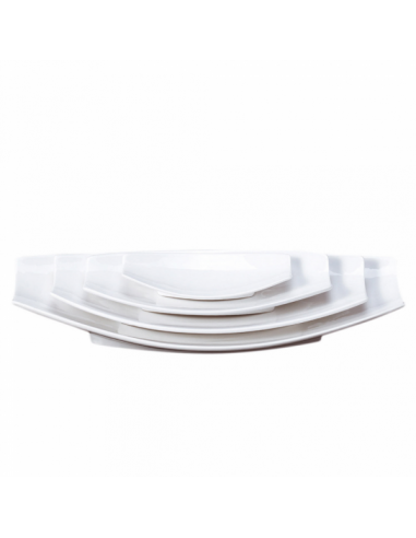 Assiette plate ovale blanche - 41,2x21x6,3 cm