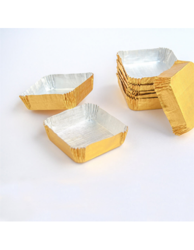 Caissettes pâtissières dorées -  5x5x1,5 cm - par 600 unités