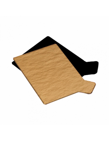 Support rectangulaire pour pâtisserie - 5,5x9,5 cm - or/noir - par 250 unités