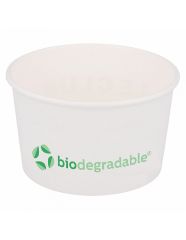 Pots à Glaces Blancs Biodégradables - 4 Tailles Disponibles