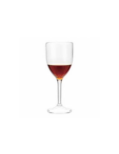 Verre à pied à vin transparent en polycarbonate 175 ML Ø 6.8x13.5 CM