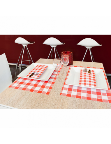 Set de table "Vichy" rouge - Achat / Vente Set de table pas cher