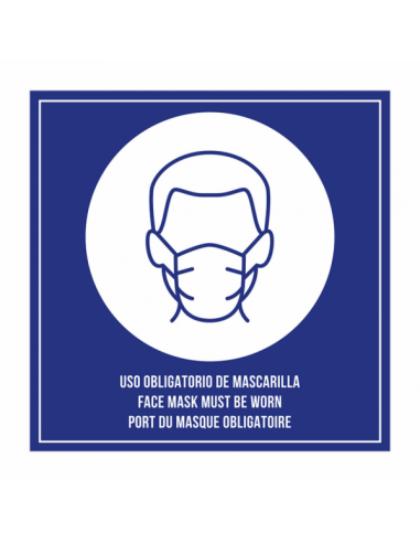 Plaque Auto-adhésive " Port du masque obligatoire "
